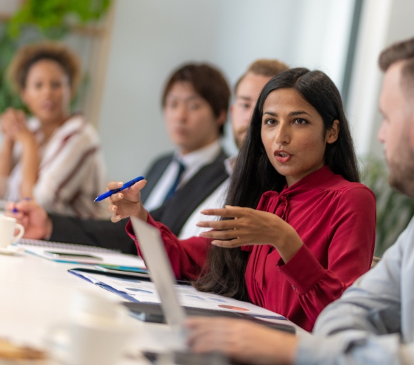 Indian woman executive in a business meeting